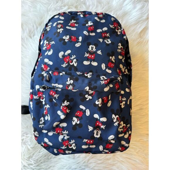 Disney Mickey Mouse Backpack Navy Blue All Over Print Travel Cruise School - Picture 1 of 11